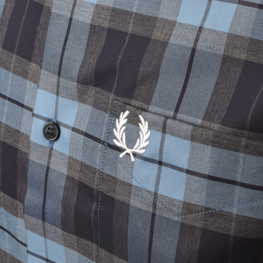 Alternative Image for ProductFred Perry Tartan Long Sleeved Shirt Blue3